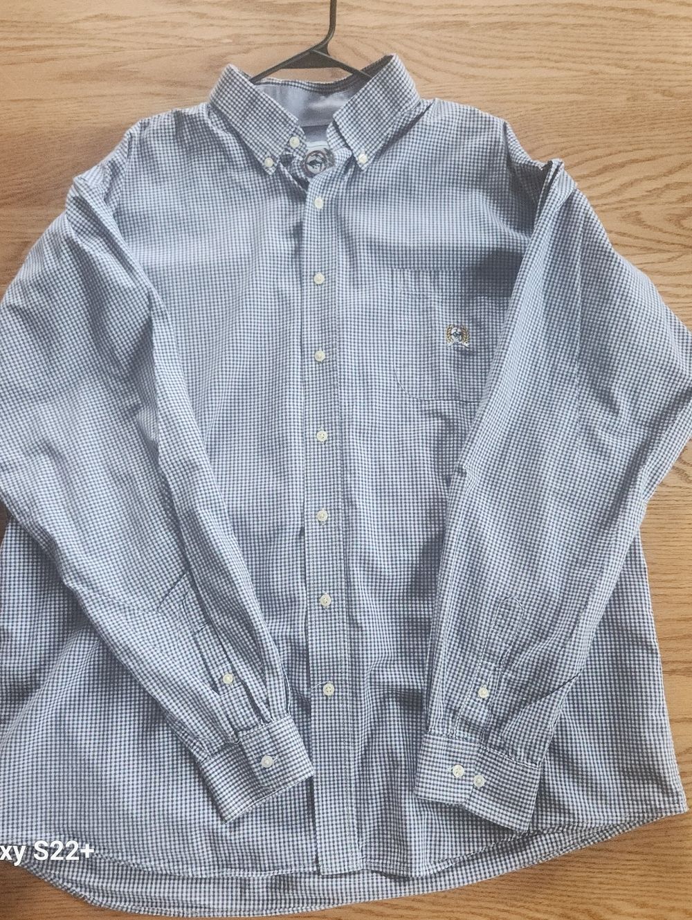 M19 Cinch Men’s Western Navy & White Check Long Sleeve Casual Button-Down Shirt